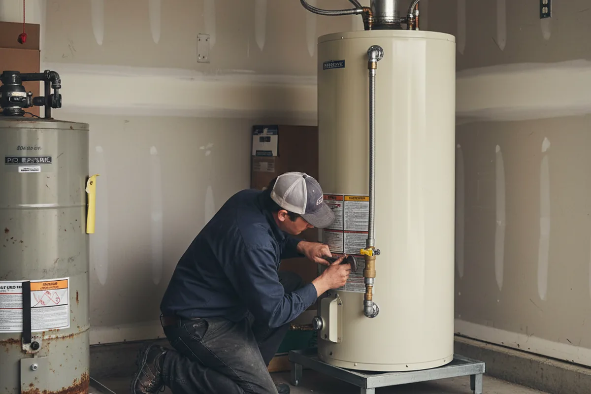 Water heater and shutoff valve replacement in Drakesville